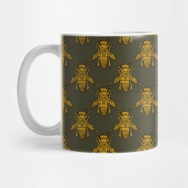 Golden Bees Pattern by okpinsArtDesign